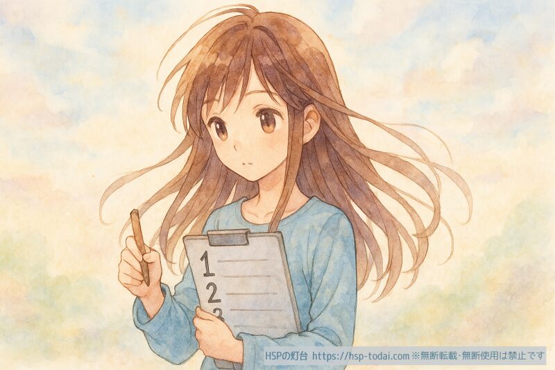 優先順位を整理している女の子のイラスト