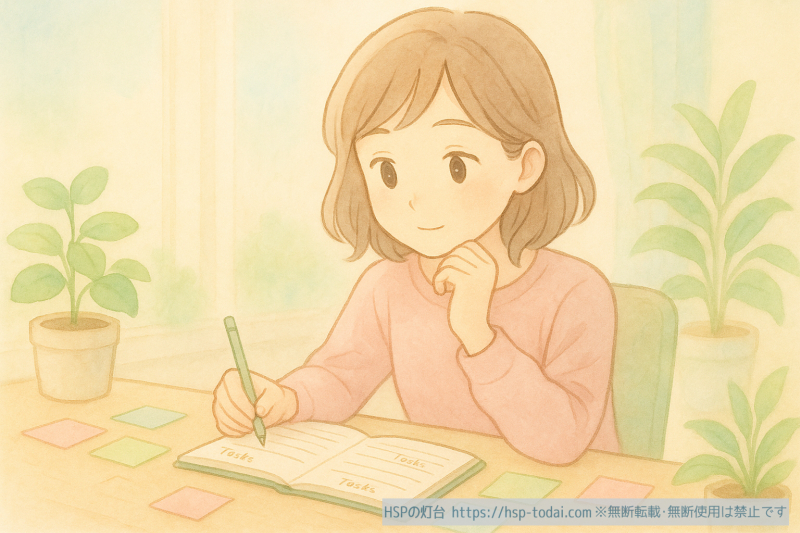 大きなタスクを分割している女の子のイラスト