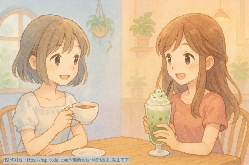 感情の境界線を引くHSPの女の子のイラスト