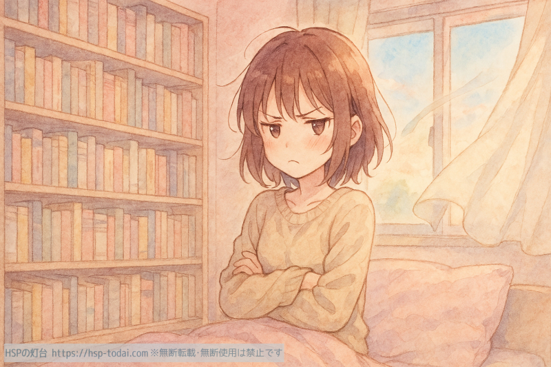 怒りを感じているHSPの女の子のイラスト