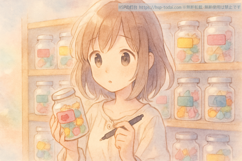 感情にラベルをつけるHSPの女の子のイラスト