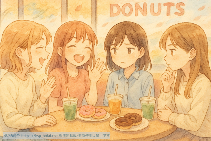 相手の顔色を窺うHSPの女の子のイラスト