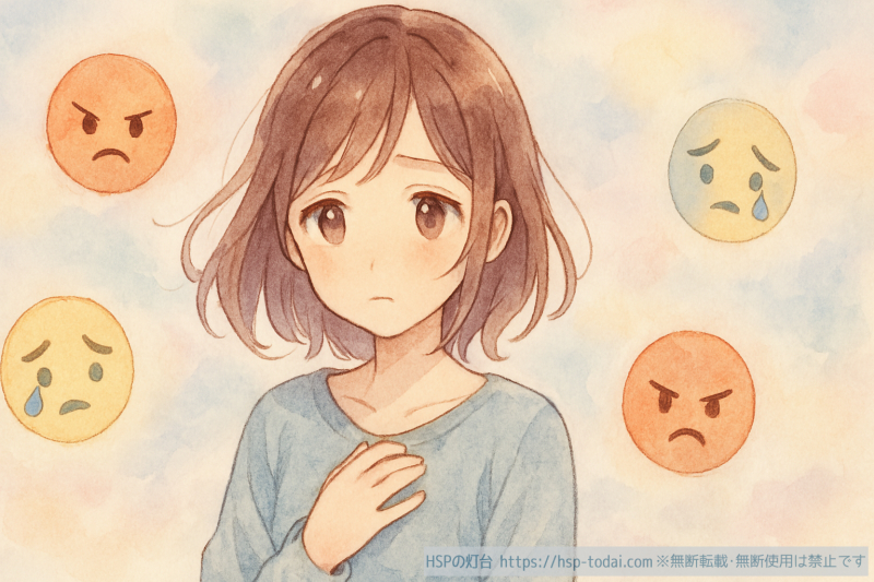 感情に敏感なHSPの女の子のイラスト