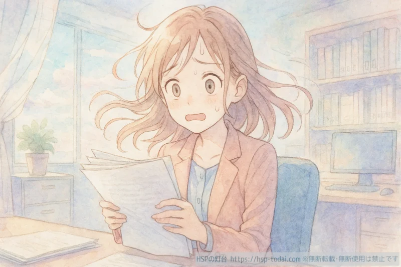 細かいところにこだわるHSPの女の子のイラスト