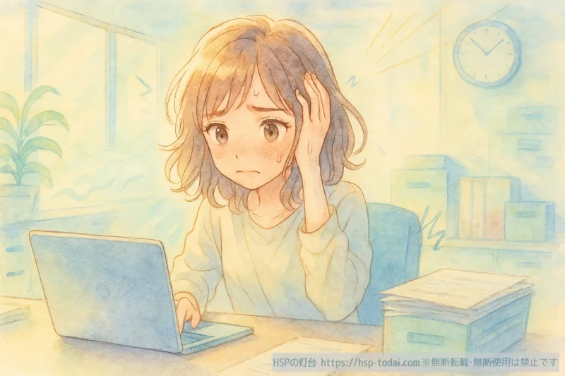 刺激に悩むHSPの女の子のイラスト