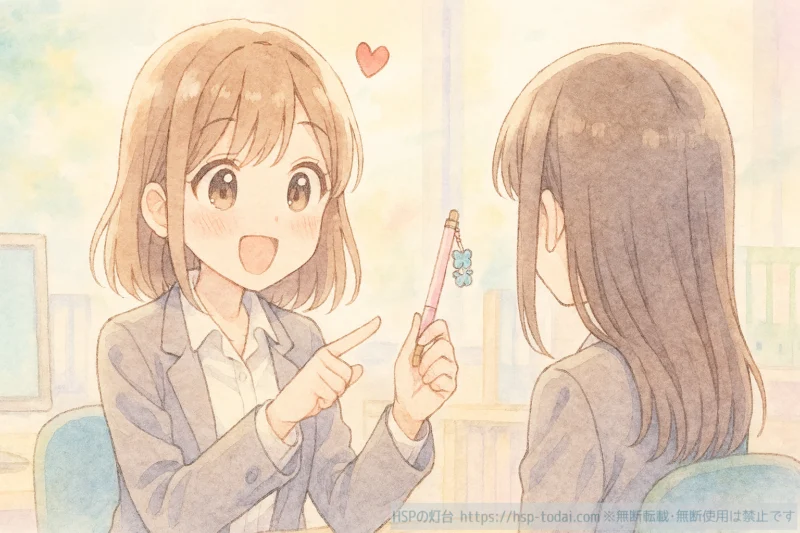 同僚と雑談する女性社員のイラスト