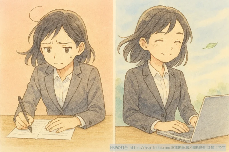 得意な仕事と苦手な仕事のイメージイラスト