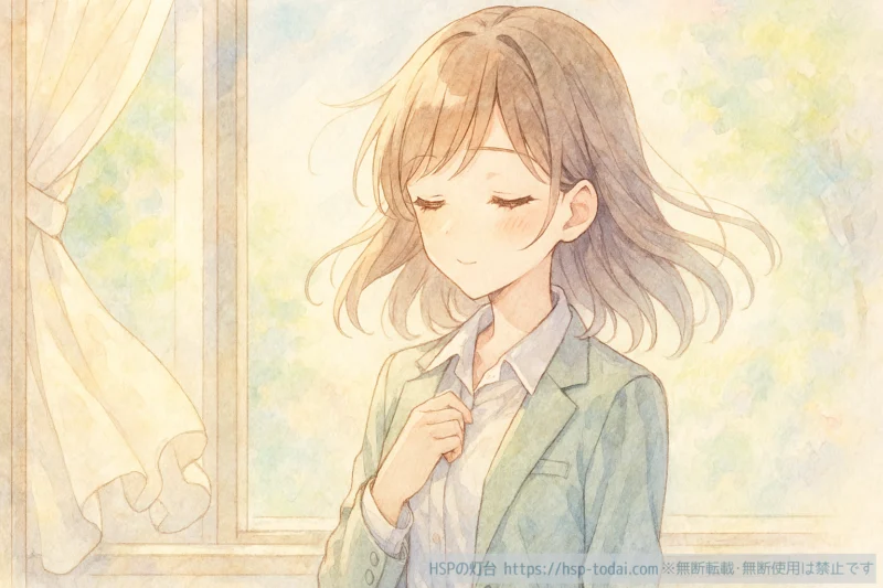 無口さを受け入れる女性のイラスト