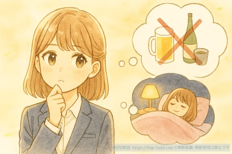 飲み会が苦手と伝える女性社員のイラスト