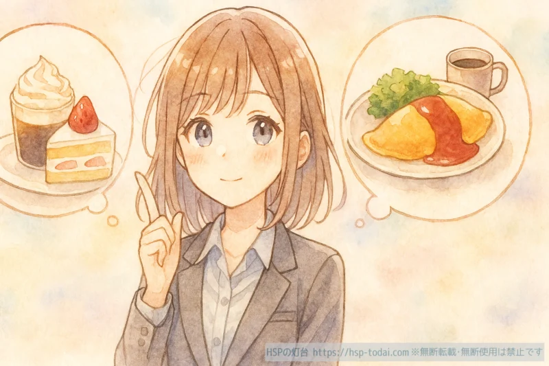 ランチやカフェに誘う女性社員のイラスト