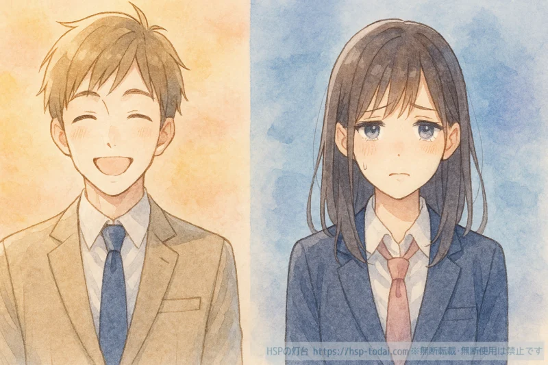 仕事に対する男女の捉え方の差に関するイメージイラスト
