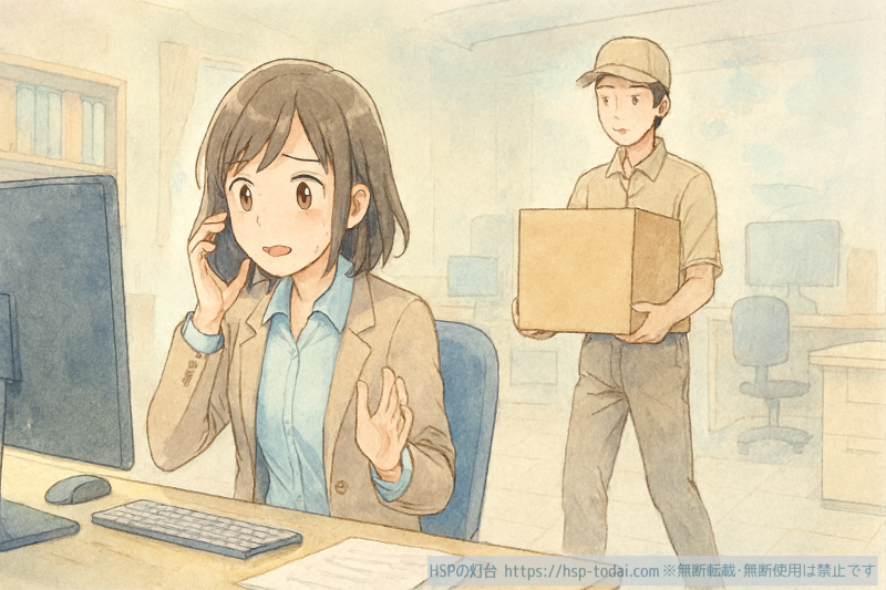 忙しく働く女性社員のイラスト