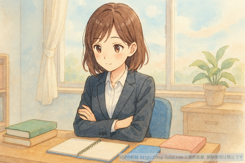 面接対策をしている女の子のイラスト