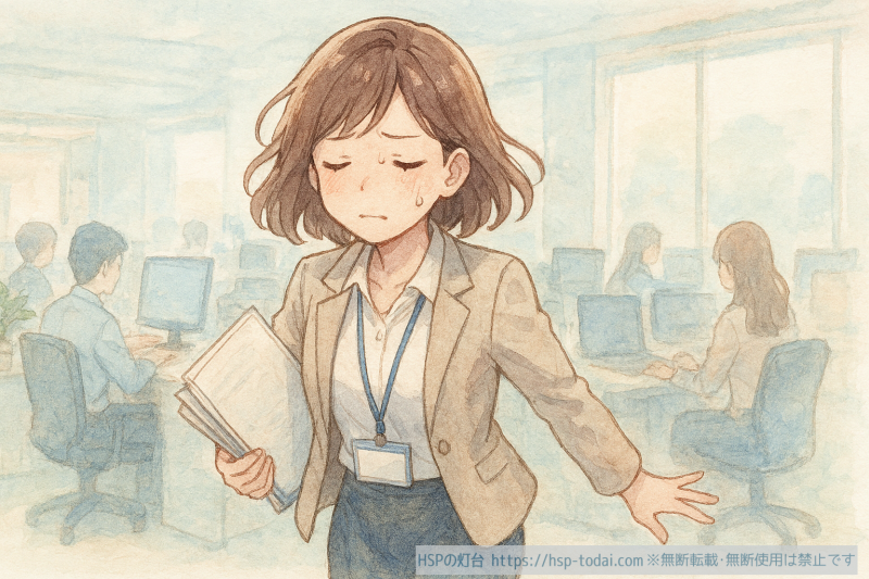 忙しく働く女性社員のイラスト