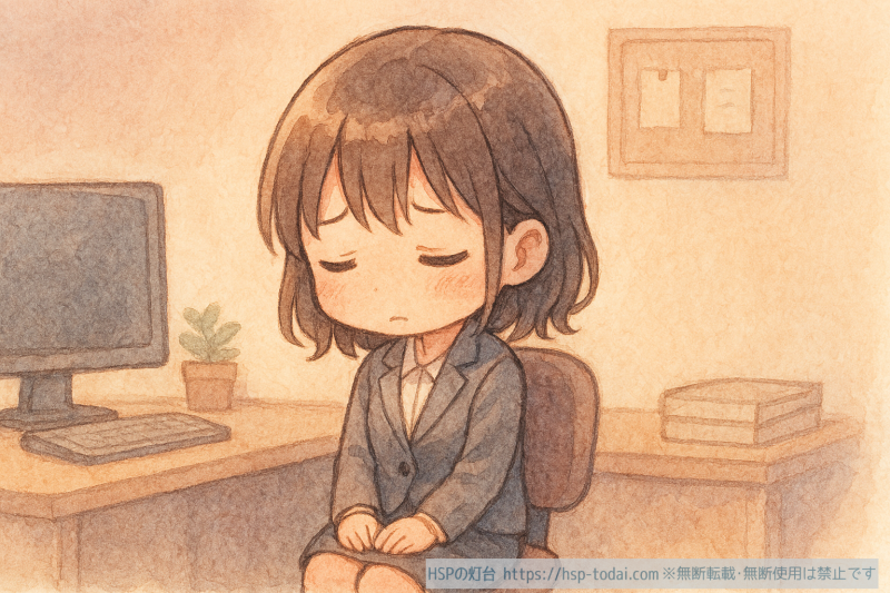 落ち込んでいる女性社員のイラスト