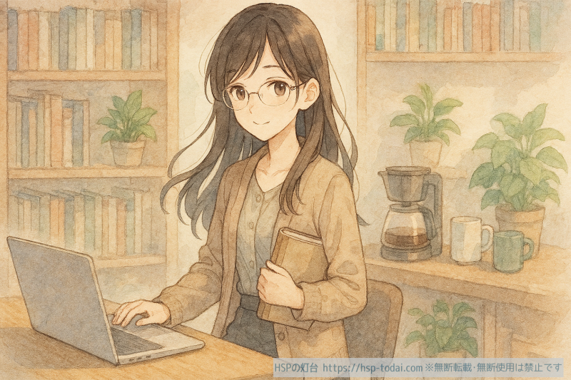 職場で仕事をしている女性社員のイラスト