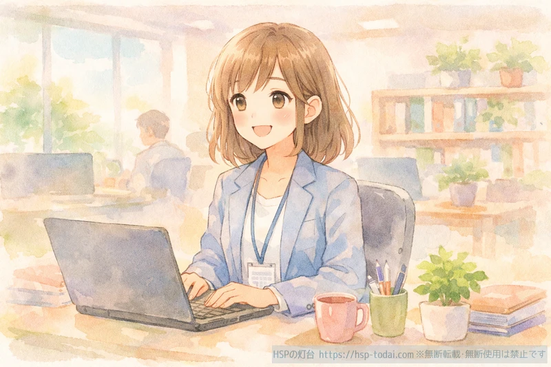 快適に働く女性社員のイラスト