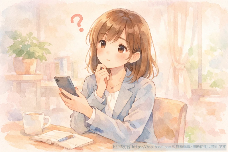 求人情報を慎重に見る女性のイラスト